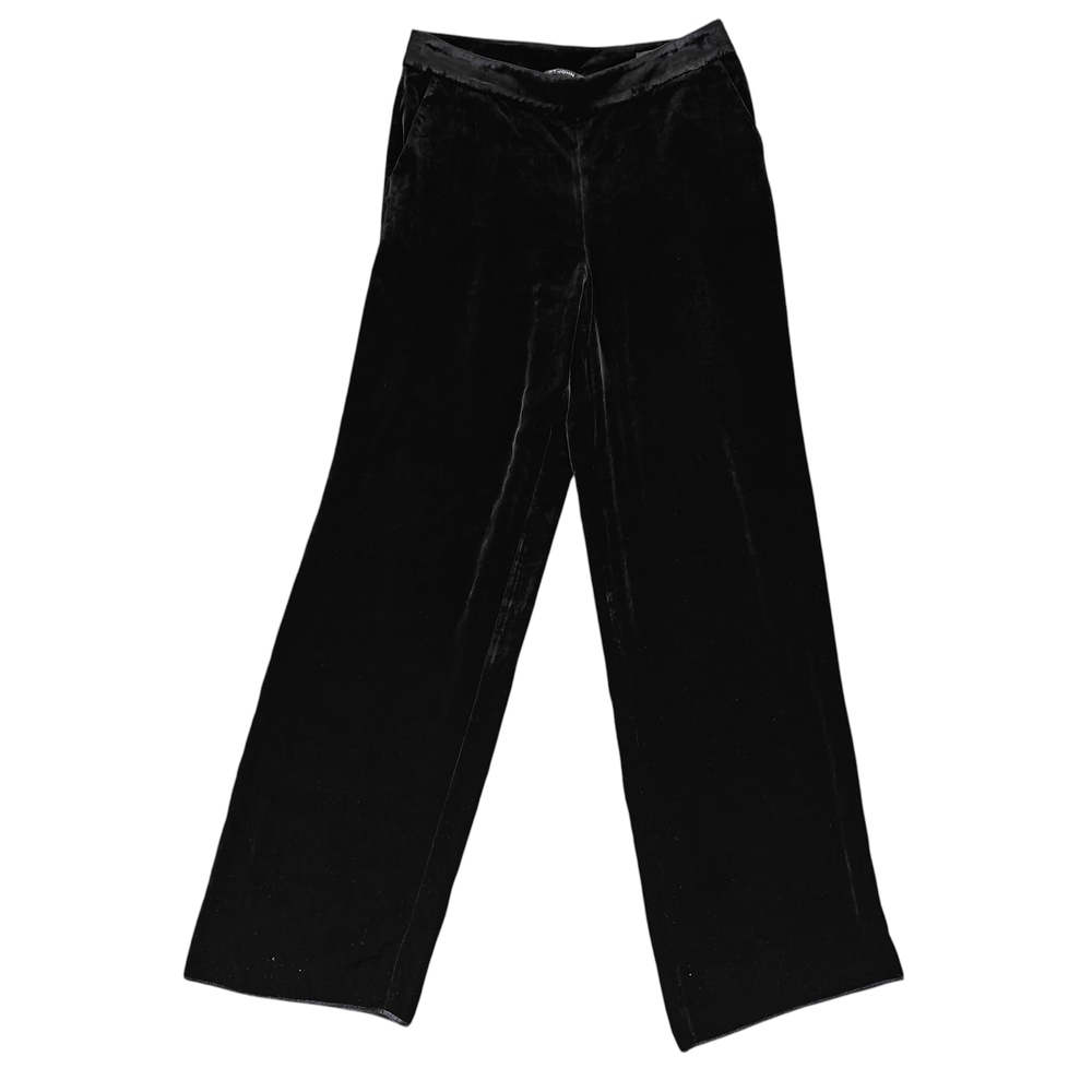 St. Johns Emma Velvet Pants Black Silk Blend Evening Quiet Luxury Sz 8
